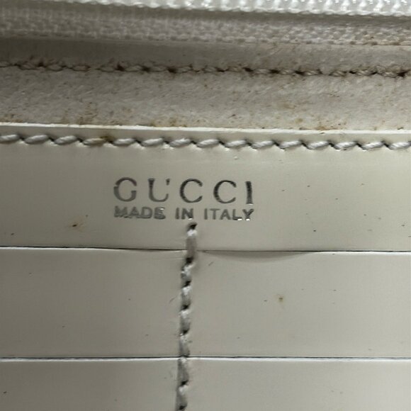 Auth GUCCI Bamboo - Cream White Dark Brown Nylon Patent Leather - Picture 6 of 6